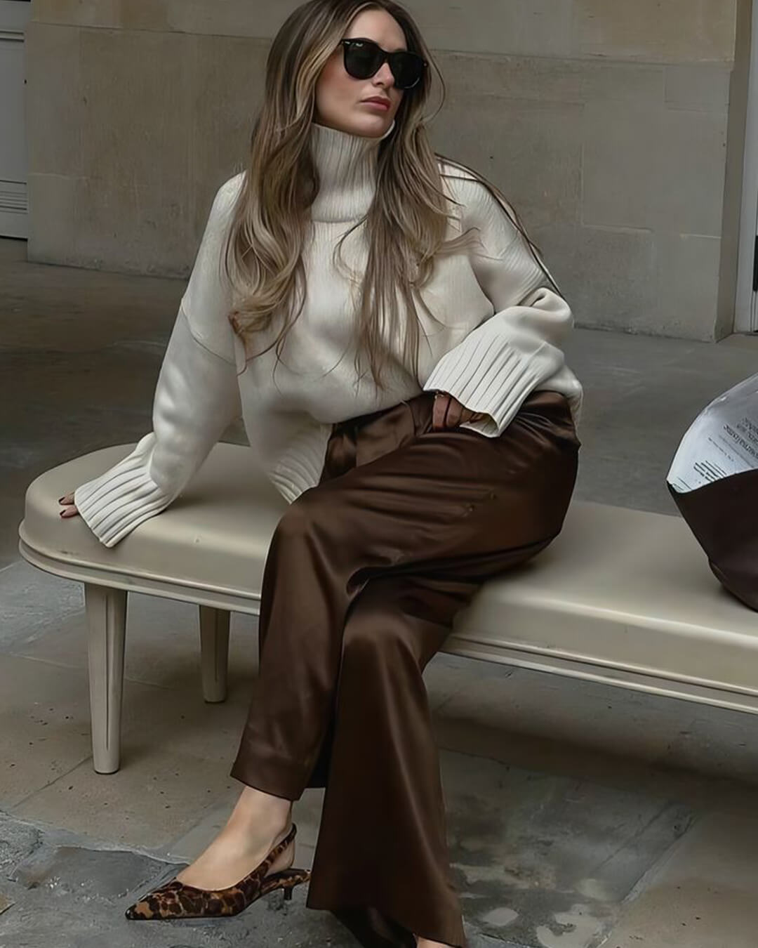 Wendy Geniş Paçalı Saten Pantolon